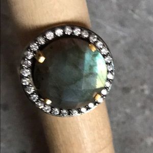 Labradorite & CZ Ring